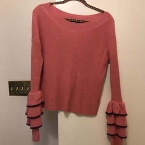 Express ruffle sleeve sweater